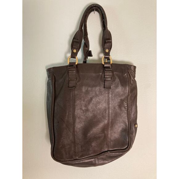 Abaco Paris ~ Leather Tote Bag Handbag ~ Rich Brown ~ French Luxury - Picture 2 of 4